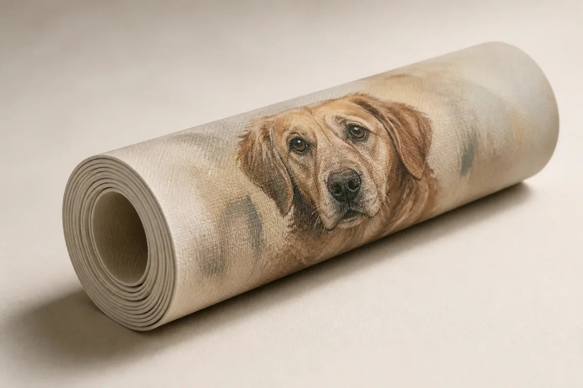 Rolled canvas presentation