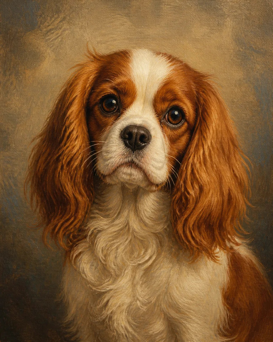 Finished hand-painted Cavalier King Charles Spaniel portrait